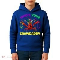 Whos Your Crawdaddy Crawfish Jester Beads Funny Mardi Gras Meaningful Gift Kids Hoodie thumb 4