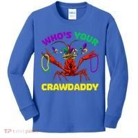 Whos Your Crawdaddy Crawfish Jester Beads Funny Mardi Gras Meaningful Gift Kids Long Sleeve Shirt thumb 0