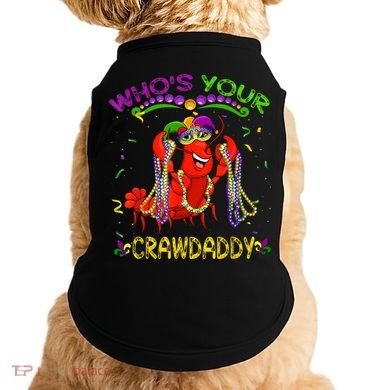 Whos Your Crawdaddy Crawfish Jester Beads Funny Mardi Gras Doggie Tank