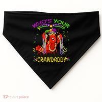 Whos Your Crawdaddy Crawfish Jester Beads Funny Mardi Gras USA-Made Doggie Bandana thumb 0