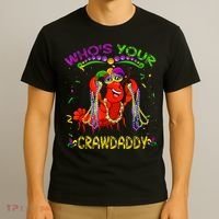 Whos Your Crawdaddy Crawfish Jester Beads Funny Mardi Gras T-Shirt thumb 3