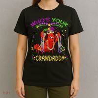 Whos Your Crawdaddy Crawfish Jester Beads Funny Mardi Gras T-Shirt thumb 4