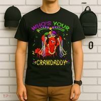 Whos Your Crawdaddy Crawfish Jester Beads Funny Mardi Gras T-Shirt thumb 6