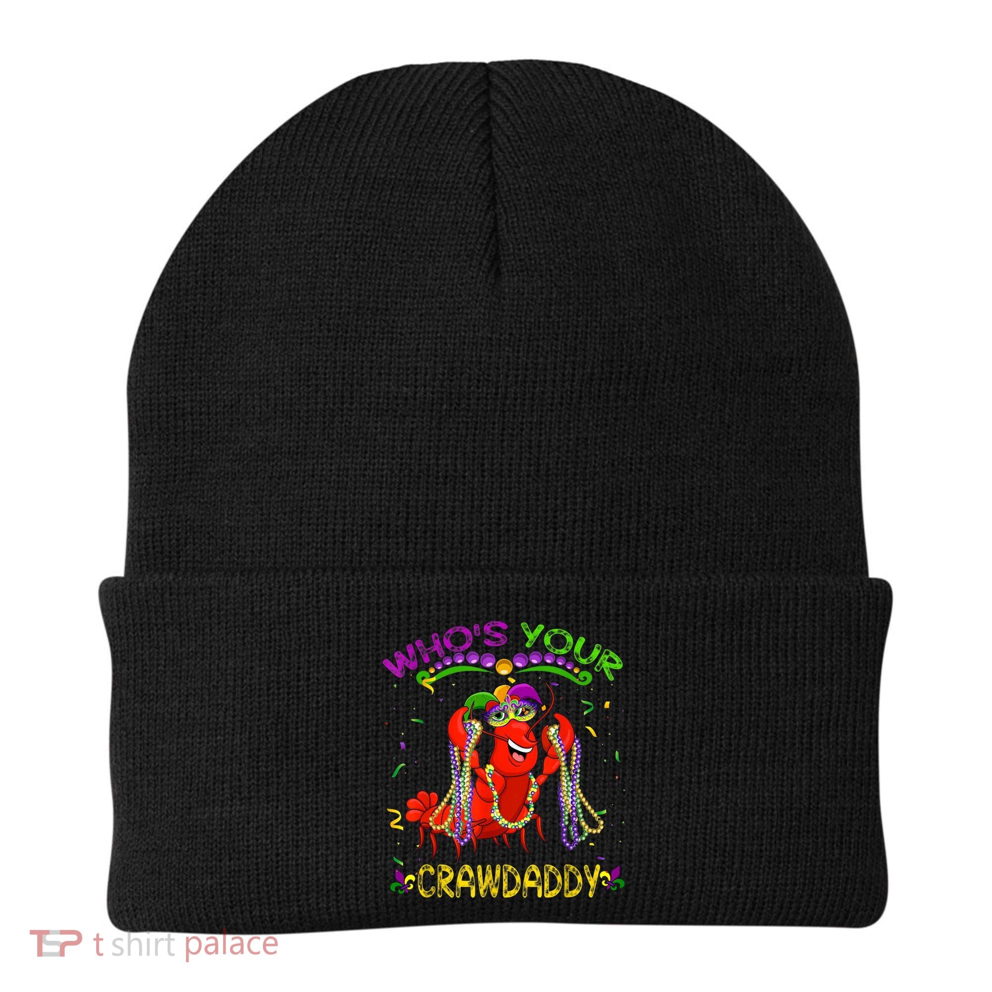 Whos Your Crawdaddy Crawfish Jester Beads Funny Mardi Gras Beanie