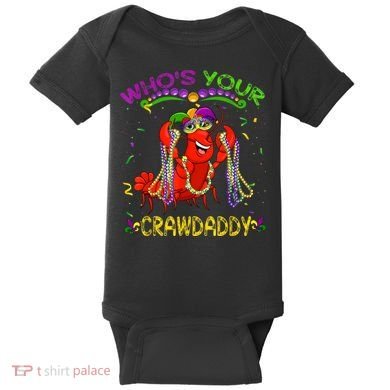 Whos Your Crawdaddy Crawfish Jester Beads Funny Mardi Gras Baby Bodysuit