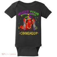 Whos Your Crawdaddy Crawfish Jester Beads Funny Mardi Gras Baby Bodysuit thumb 0