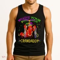 Whos Your Crawdaddy Crawfish Jester Beads Funny Mardi Gras Tank Top thumb 3