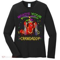 Whos Your Crawdaddy Crawfish Jester Beads Funny Mardi Gras Women's Long Sleeve Shirt thumb 0
