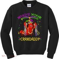 Whos Your Crawdaddy Crawfish Jester Beads Funny Mardi Gras Kids Sweatshirt thumb 0