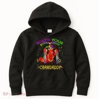 Whos Your Crawdaddy Crawfish Jester Beads Funny Mardi Gras Kids Hoodie thumb 0