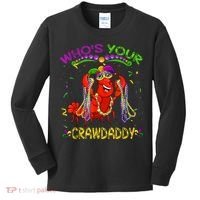 Whos Your Crawdaddy Crawfish Jester Beads Funny Mardi Gras Kids Long Sleeve Shirt thumb 0