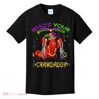 Whos Your Crawdaddy Crawfish Jester Beads Funny Mardi Gras Kids T-Shirt thumb 0