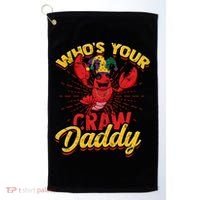 Who's Your Crawdaddy (Mardi Gras) – Crawfish Costume Funny Gift Golf Towel thumb 0
