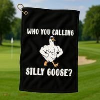 Who You Calling Silly Goose Funny Gym Meme Golf Towel thumb 1