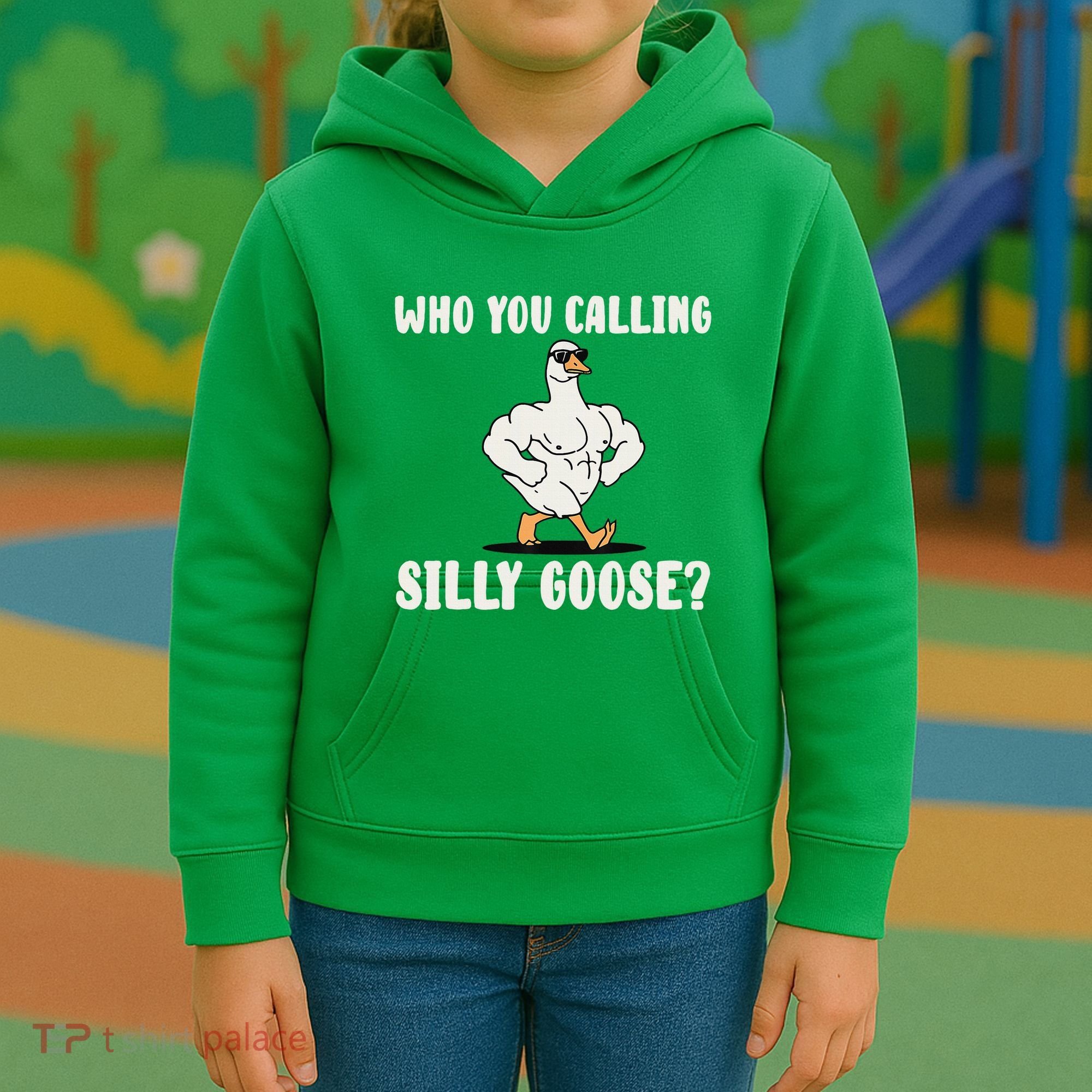 Who You Calling Silly Goose Funny Gym Meme Kids Hoodie
