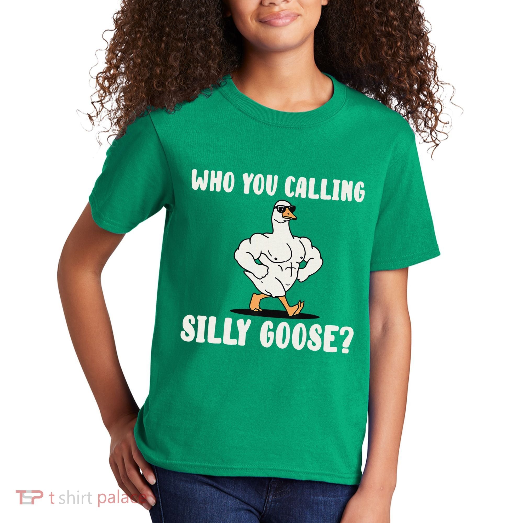 Who You Calling Silly Goose Funny Gym Meme Kids T-Shirt