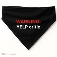 Warning Yelp Critic Funny USA-Made Doggie Bandana thumb 0