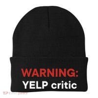Warning Yelp Critic Funny Beanie thumb 0