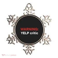 Warning Yelp Critic Funny Ornament thumb 0