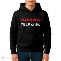 Warning Yelp Critic Funny Kids Hoodie thumb 4