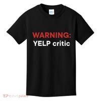 Warning Yelp Critic Funny Kids T-Shirt thumb 0