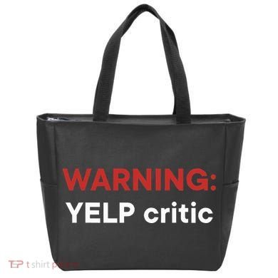Warning Yelp Critic Funny Tote Bag