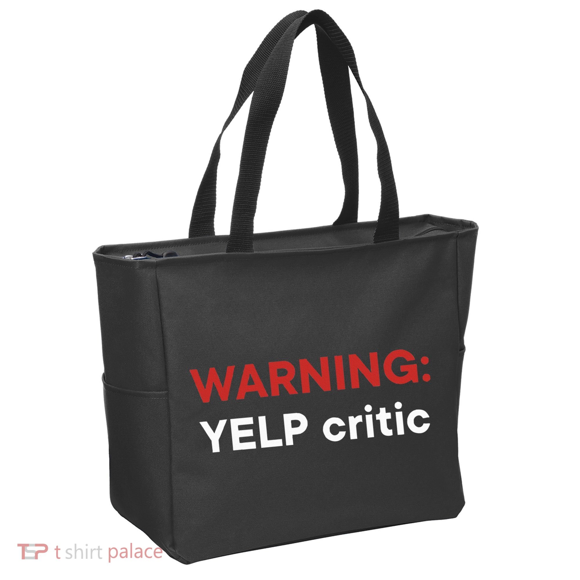 Warning Yelp Critic Funny Tote Bag