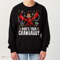 Whos Your Crawdaddy Mardi Gras Crawfish Jester Beads Funny Gift Women's Sweatshirt thumb 0