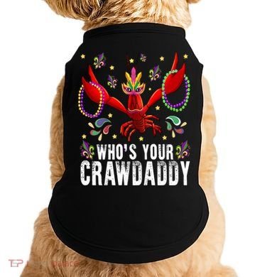 Whos Your Crawdaddy Mardi Gras Crawfish Jester Beads Funny Gift Doggie Tank
