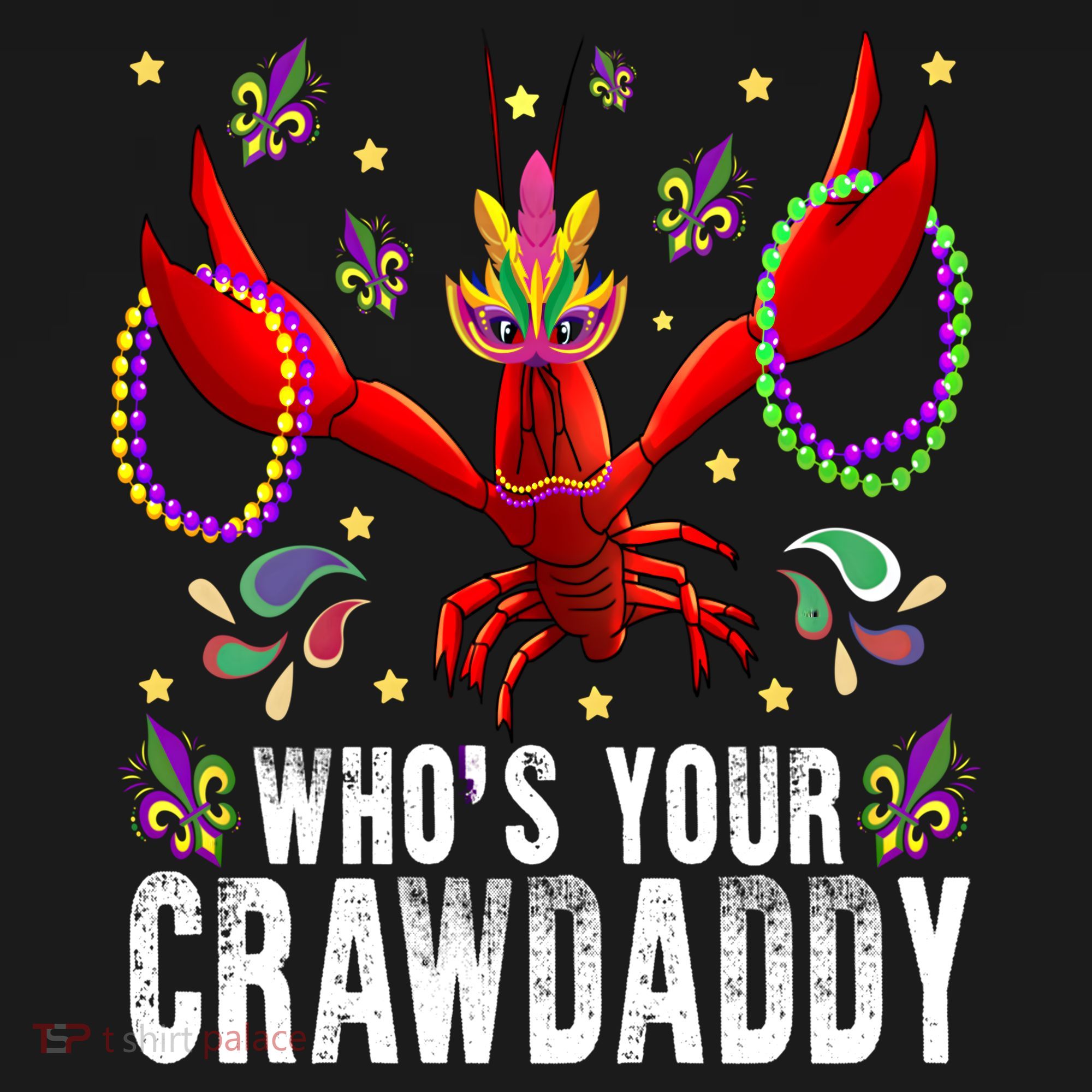 Whos Your Crawdaddy Mardi Gras Crawfish Jester Beads Funny Gift Doggie Tank