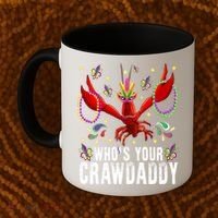 Whos Your Crawdaddy Mardi Gras Crawfish Jester Beads Funny Gift Coffee Mug thumb 2