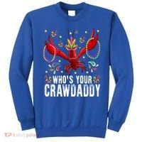 Whos Your Crawdaddy Mardi Gras Crawfish Jester Beads Funny Gift Sweatshirt thumb 0