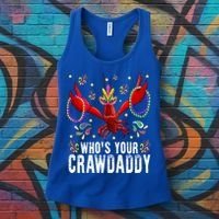 Whos Your Crawdaddy Mardi Gras Crawfish Jester Beads Funny Gift Women's Tank Top thumb 3