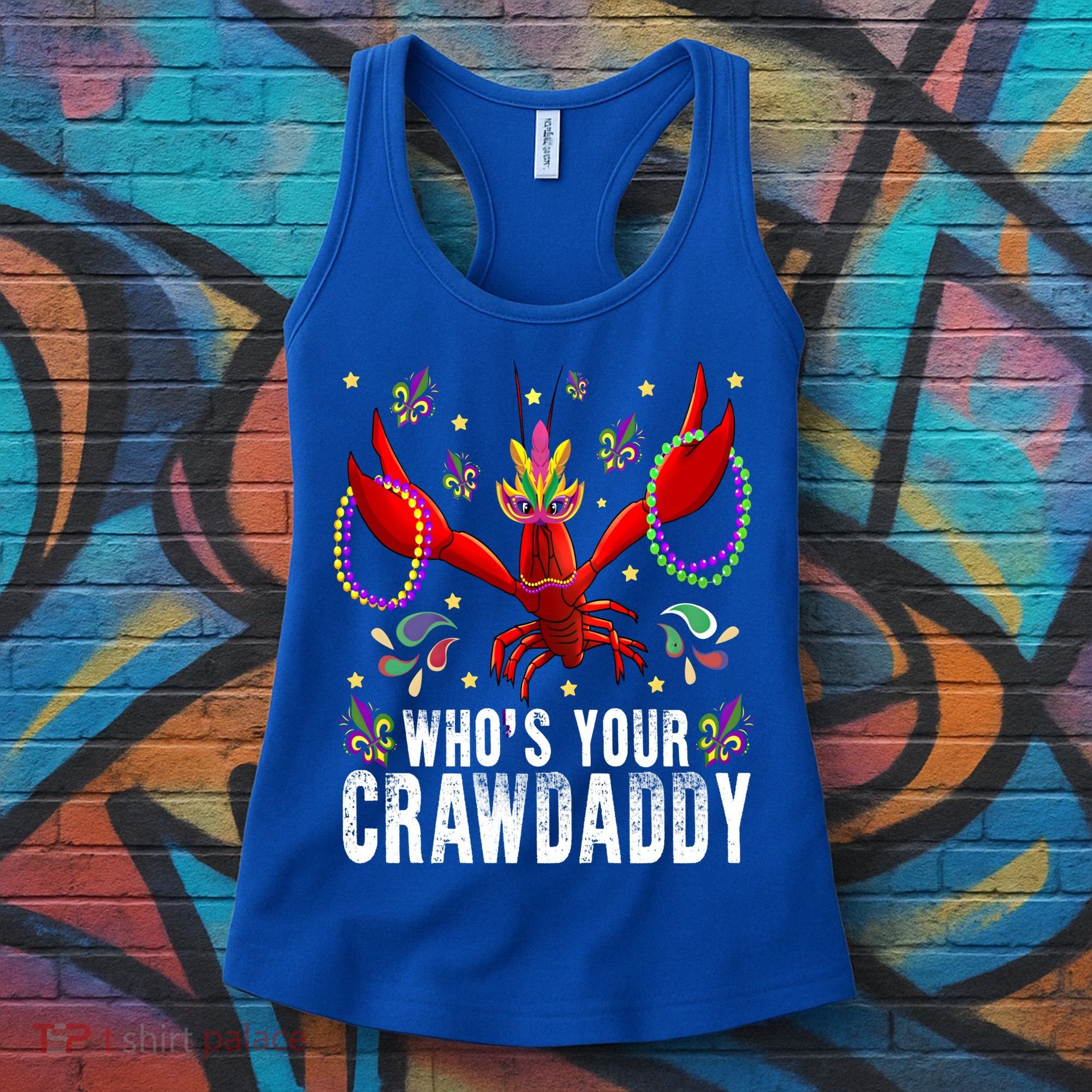 Whos Your Crawdaddy Mardi Gras Crawfish Jester Beads Funny Gift Women's Tank Top