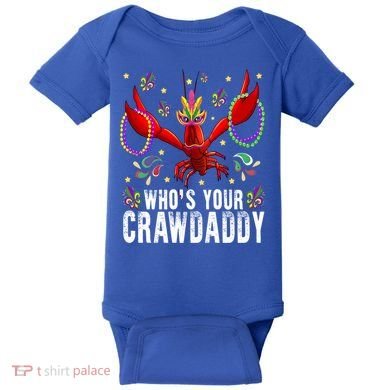 Whos Your Crawdaddy Mardi Gras Crawfish Jester Beads Funny Gift Baby Bodysuit