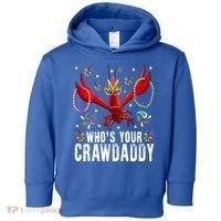 Whos Your Crawdaddy Mardi Gras Crawfish Jester Beads Funny Gift Toddler Hoodie thumb 0