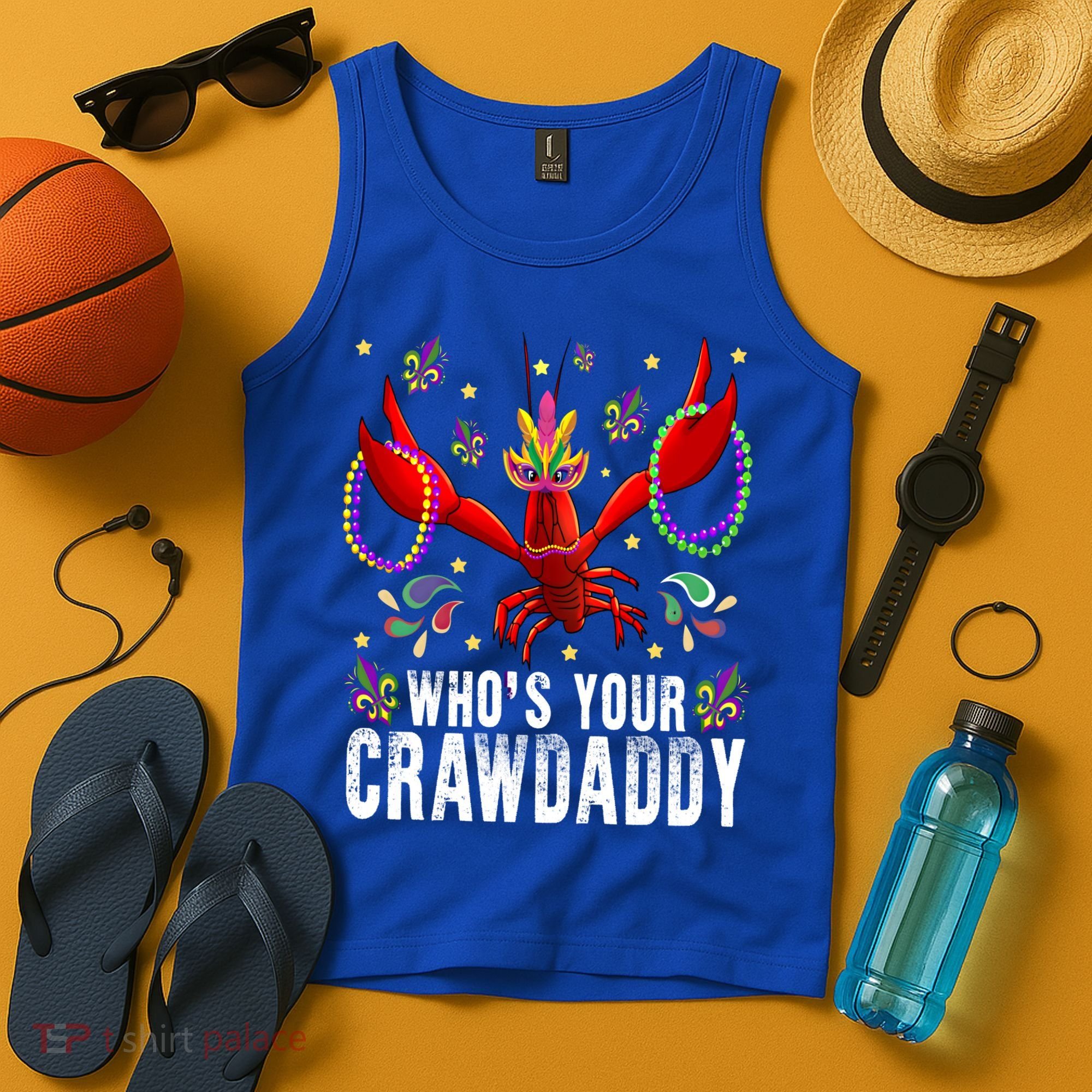 Whos Your Crawdaddy Mardi Gras Crawfish Jester Beads Funny Gift Tank Top