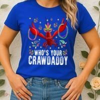 Whos Your Crawdaddy Mardi Gras Crawfish Jester Beads Funny Gift Women's T-Shirt thumb 2