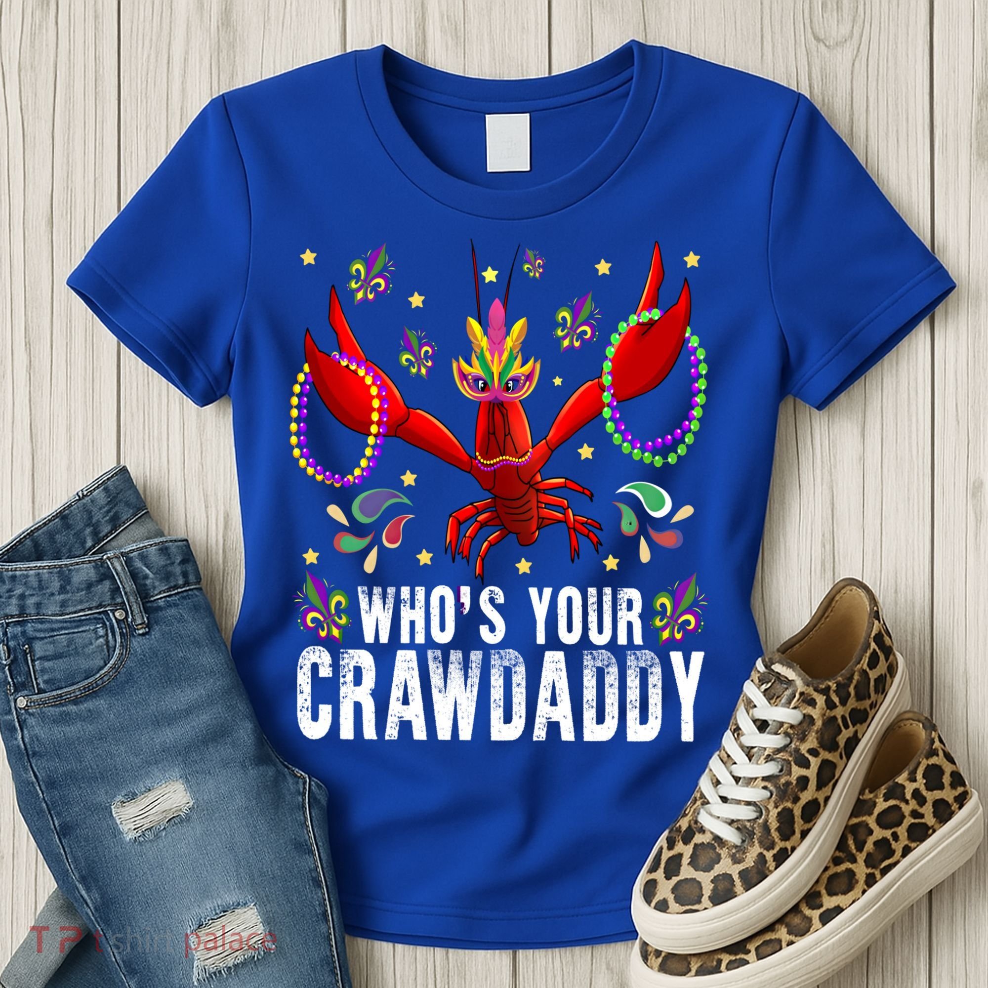 Whos Your Crawdaddy Mardi Gras Crawfish Jester Beads Funny Gift Women's T-Shirt