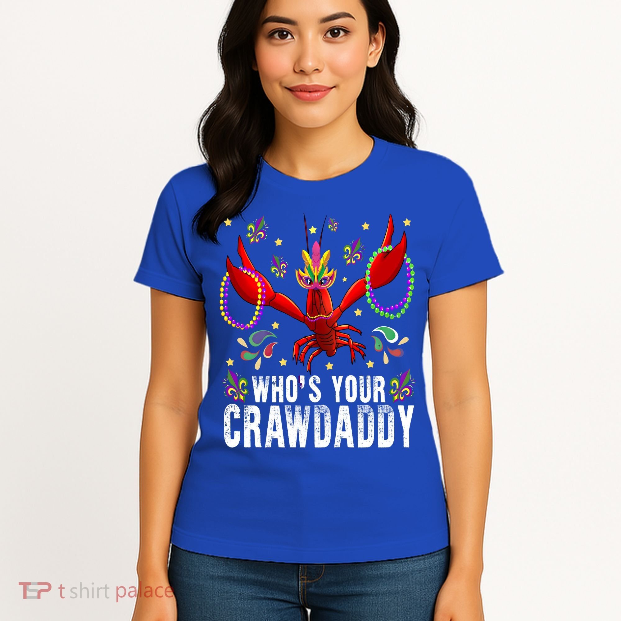 Whos Your Crawdaddy Mardi Gras Crawfish Jester Beads Funny Gift Women's T-Shirt