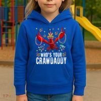 Whos Your Crawdaddy Mardi Gras Crawfish Jester Beads Funny Gift Kids Hoodie thumb 3