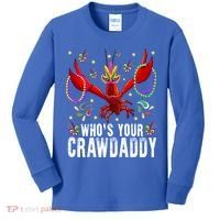 Whos Your Crawdaddy Mardi Gras Crawfish Jester Beads Funny Gift Kids Long Sleeve Shirt thumb 0