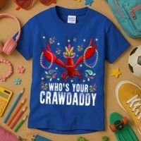 Whos Your Crawdaddy Mardi Gras Crawfish Jester Beads Funny Gift Kids T-Shirt thumb 3