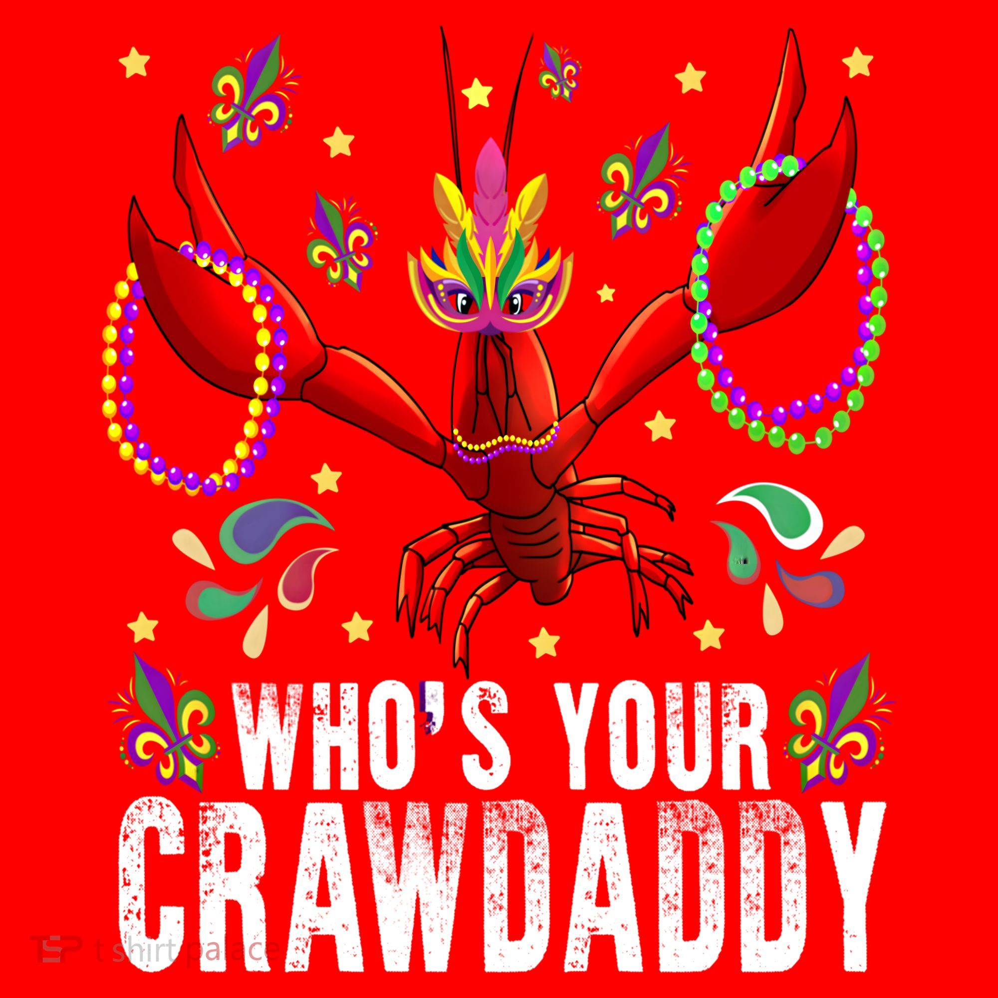 Whos Your Crawdaddy Mardi Gras Crawfish Jester Beads Funny Gift Santa Hat
