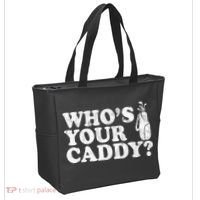 Whos Your Caddy Funny Golf Tote Bag thumb 2