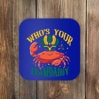 Who's Your Crawdaddy Carnival Mardi Gras Crab Mardi Gras Great Gift Coaster thumb 0