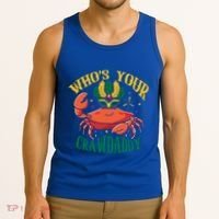 Who's Your Crawdaddy Carnival Mardi Gras Crab Mardi Gras Great Gift Tank Top thumb 3