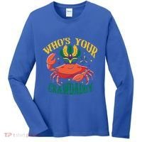 Who's Your Crawdaddy Carnival Mardi Gras Crab Mardi Gras Great Gift Women's Long Sleeve Shirt thumb 0