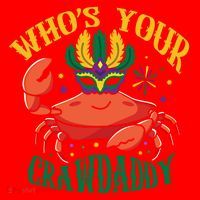 Who's Your Crawdaddy Carnival Mardi Gras Crab Mardi Gras Great Gift Santa Hat thumb 1