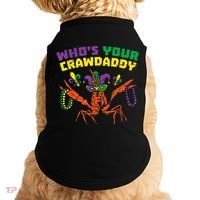 Whos Your Crawdaddy Crawfish Jester Beads Funny Mardi Gras Doggie Tank thumb 0